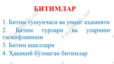 bitimlar — PPTX