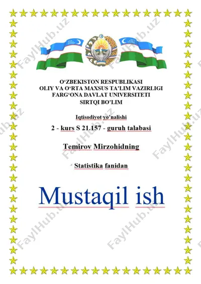 aholi turmush darajasi statistikasi — PDF