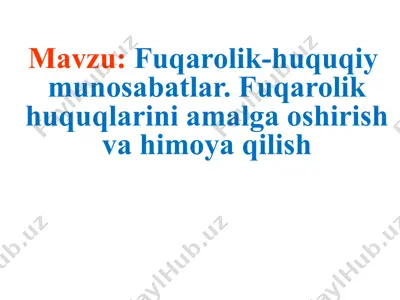 fuqarolik-huquqiy munosabatlar. fuqarolik huquqlarini amalga oshirish va himoya qilish — PPT