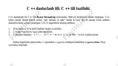 c++ dasturlash tili — PDF