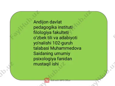 ilk o‘sirinlik davri psixologik rivojlanish — PDF