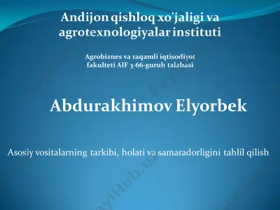 asosiy vositalarning tarkibi, holati va samaradorligini tahlil qilish — PDF
