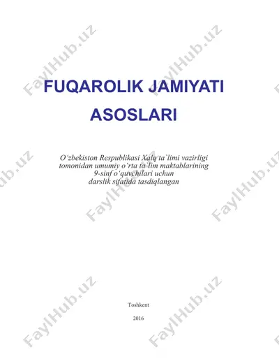 fuqarolik jamiyati asoslari: 9-sinf uchun darslik — PDF