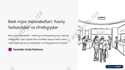 bank mijoz munosabatlari: asosiy tushunchalar va strategiyalar — PDF
