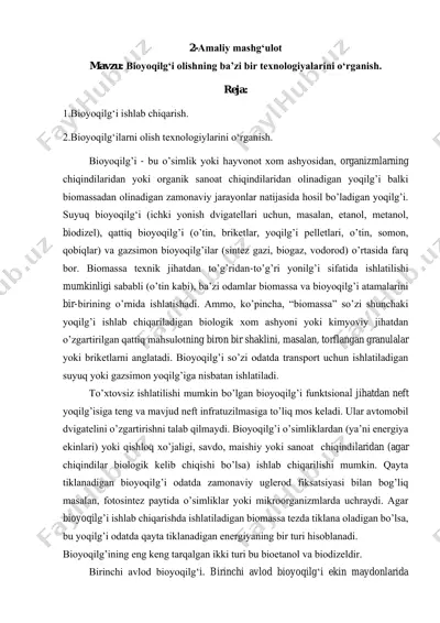bioyoqilg‘i olish texnologiyalari — PDF