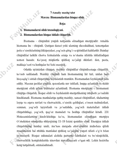 biomassalardan biogaz olish — PDF