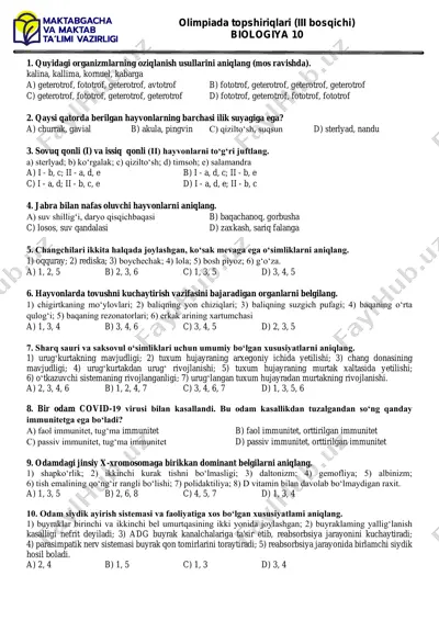 olimpiada topshiriqlari (iii bosqichi) — PDF