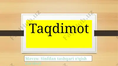 sinfdan tashqari o’qish darslari — PPTX
