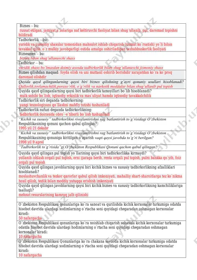 biznes, tadbirkorlik va tadbirkorlar — PDF
