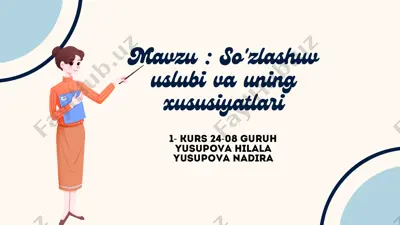so'zlashuv uslubi va uning xususiyatlari — PDF