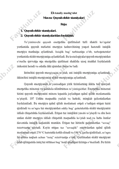 quyosh elektr stansiyalari — PDF