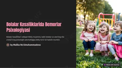 bolalar kasalliklarida bemorlar psixologiyasi — PDF