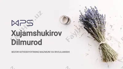 bozor iqtisodiyotini o'rganish — PDF