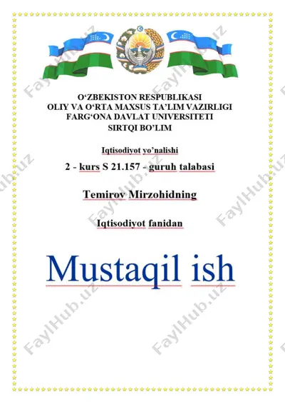 bozor iqtisodiyoti modellari — PDF