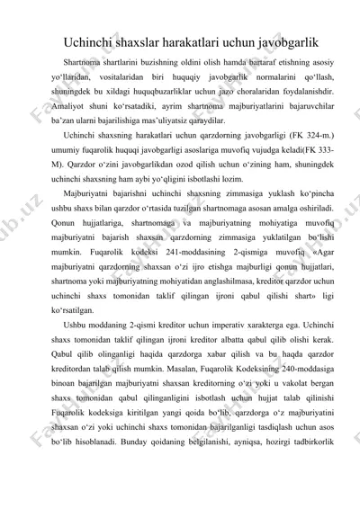 uchinchi shaxslar harakatlari uchun javobgarlik — DOC