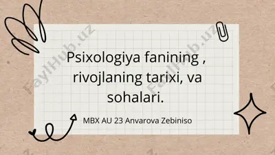 psixologiya fanining tarixi — PDF