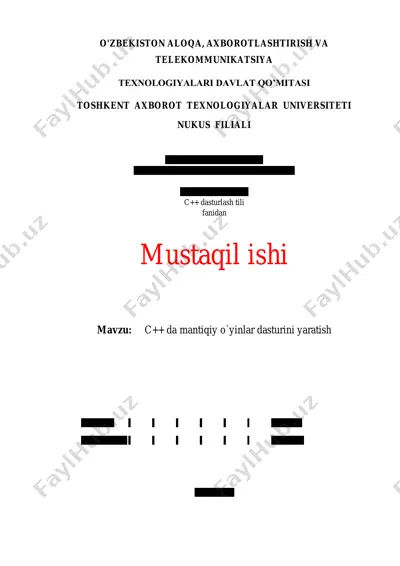 c++ dasturlash tili — PDF