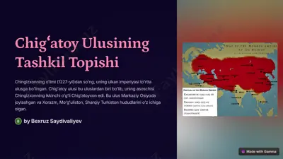 chigʻatoy ulusining tashkil topishi — PDF