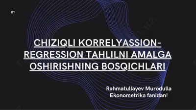 chiziqli korrelyassion-regression tahlilni amalga — PDF