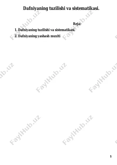 dafniyaning tuzilishi va sistematikasi — PDF