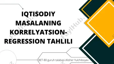 korrelatsion-regressiya analizi — PDF
