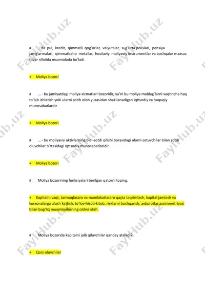 moliya bozori — PDF