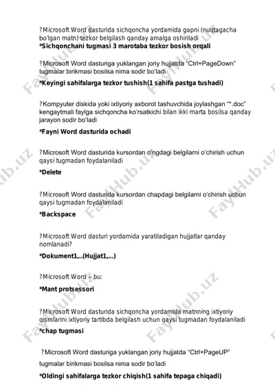 microsoft word dasturida sichqoncha yordamida gapni tezkor belgilash — PDF