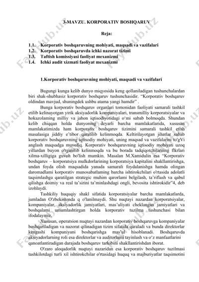 korporativ boshqaruv — DOC