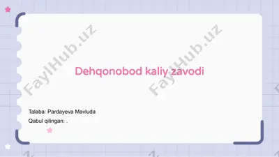dehqonobod kaliy zavodi — PPTX