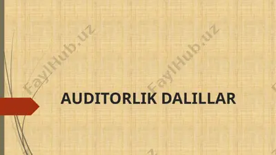 auditorlik dalillari — PPTX
