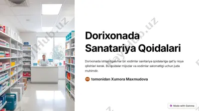 dorixonada sanatariya qoidalari — PDF