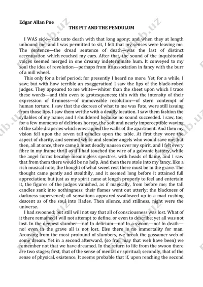 the pit and the pendulum — PDF