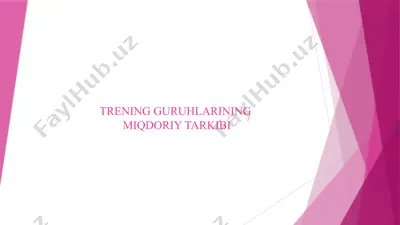 trening guruhlarining miqdoriy tarkibi — PPTX