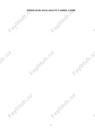 psixologik maslahatni tashkil etish — DOCX
