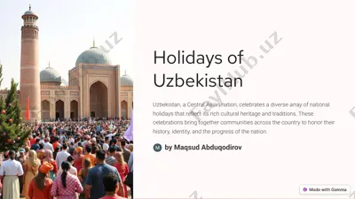 holidays of uzbekistan — PDF