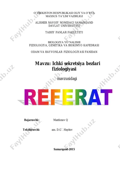 ichki sekretsiya bezlari fiziologiyasi — PDF