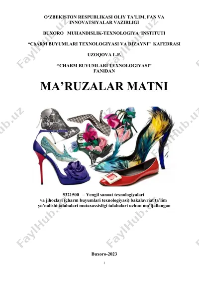 charm buyumlari texnologiyasi va dizayni — DOC
