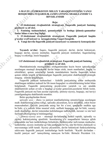 fuqarolik jamiyati fanining predmeti va ob’ekti — DOCX