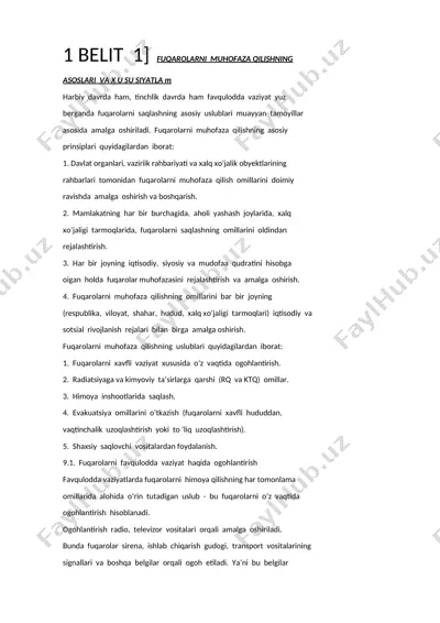 fuqarolarni muhofaza qilishning asoslari — DOCX