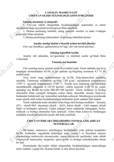 cho‘yan olish texnologiyasi — DOCX