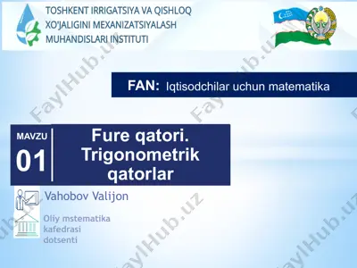 fure(trigonometrik) qatorlar — PPTX