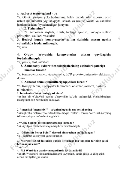 axborot texnologiyasi — DOCX