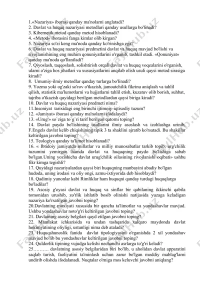 davlat va huquq nazariyasi — DOCX