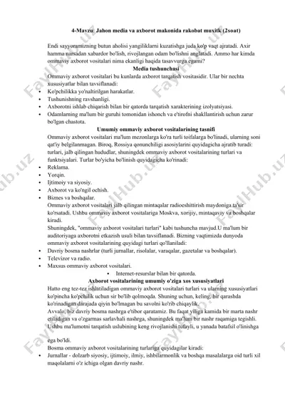 ommaviy axborot vositalari — DOCX