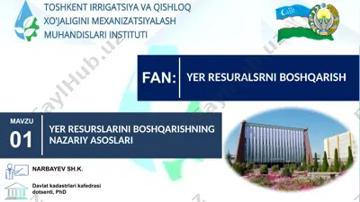 yer resurslarini boshqarishning nazariy asoslari — PPTX