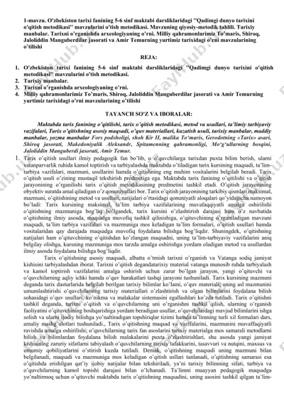 qadimgi dunyo tarixini o'qitish metodikasi — DOCX