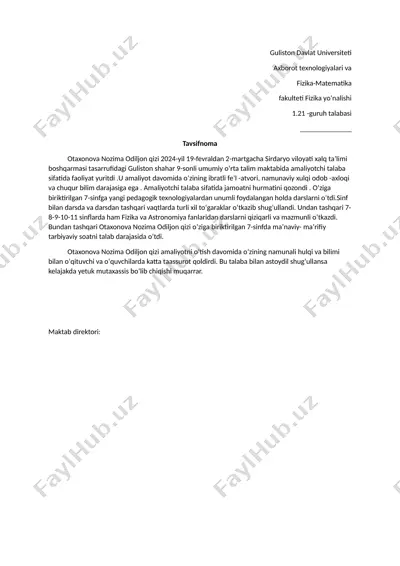 otaxonova nozima odiljon qizi — DOCX