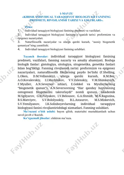 individual taraqqiyot biologiyasi — DOC