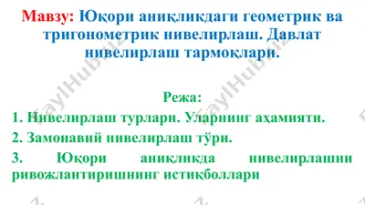 davlat nivellir lash tarmoqlari — PPTX