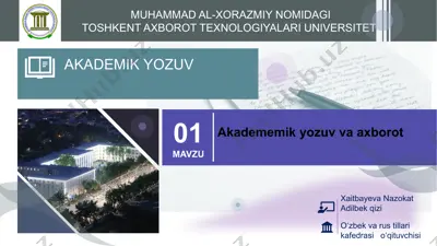 akademik yozuv va axborot — PPTX